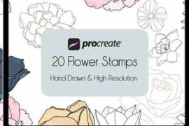 Free Download:Flower Stamps – 20 Procreate Brushes 