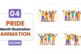 Pride Month illustration scene animation 52500728