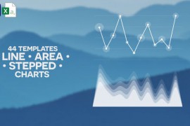 44 Line, Area & Stepped Charts | Infographics Pack 39897148