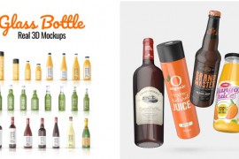 Glass bottle Real 3D Mockups 45548123