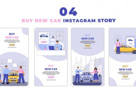 People Buying New Car 2D Character Instagram Story 47390346