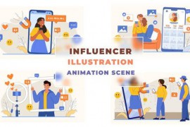 Influencer Illustration Animation Scene 42927289