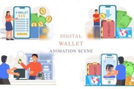 Digital Online Wallet Animated Scene 43419811