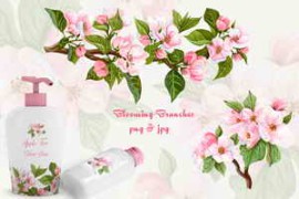 Free Download:Apple Blossom Watercolor Clipart