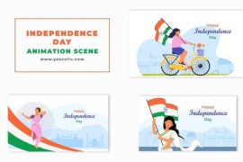 15th August Indian Independence Day Character Animation Scene 47354426