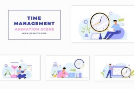 Work Time Management Flat Character Animation Scene 47354336