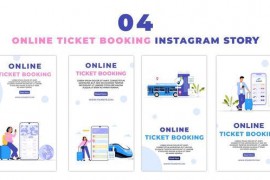 Online Ticket Booking Flat Vector Instagram Story 47460454