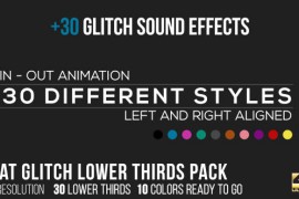 Flat Glitch Lower Thirds + 30 Glitch Sound Effects 15830674