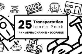 Transportation Icons Pack in Line Style 51527408