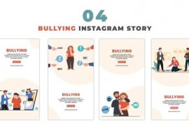 Cyber and Physical Bullying Flat Character Instagram Story 47450377