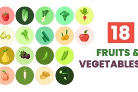 Fresh Fruits And Vegetables Animated Element Pack After Effects Template 44677839