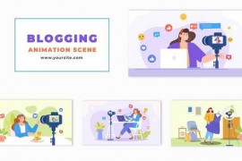 Flat Design Vector Character Blogging Animation Scene 48801251