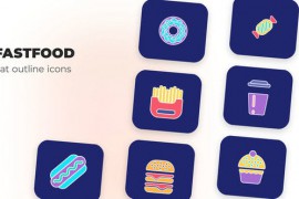 Fastfood - Flat Outline Icons 45844634