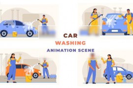 Best Car Washing Centre Animation Scene 43661146