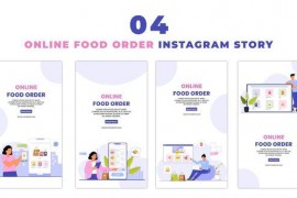 Creative Online Food Order Flat Character Instagram Story 47453822