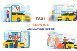 Taxi Service Animation Scene 43069781