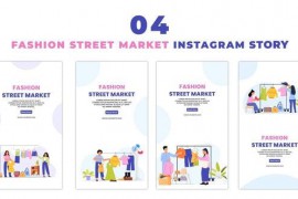 Fashion Street Market Flat Vector Instagram Story 47455716