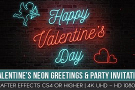 Valentine’s Neon Greeting & Party Invitation 21347949