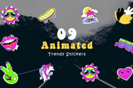 Trendy Stickers Animated Scene 47871692