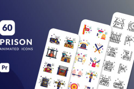 60 Prison Animated Icons | Premiere Pro MOGRT 45528221