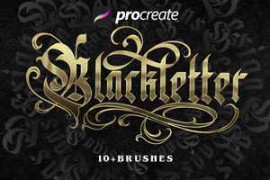 Free Download:Blackletter Brush Procreate
