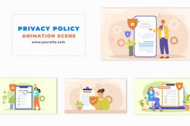 Privacy Policy Concept 2D Flat Cartoon Animation Scene 48571365