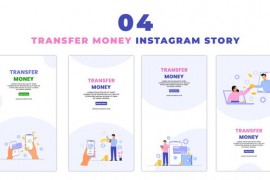 Online Money Transfer Flat Character Instagram Story 47394958